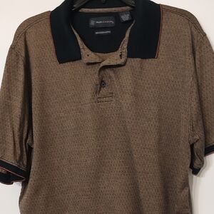 Men's Polo Shirt in Brown and Black